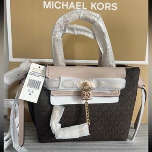NWT MICHAEL MICHAEL KORS HAMILTON LEGACY SMALL LOGO BELTED SATCHEL